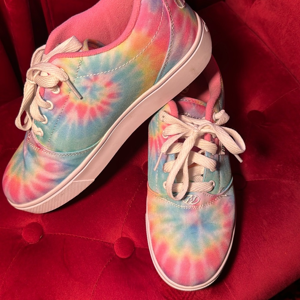 Rainbow tie-dye heels shoes